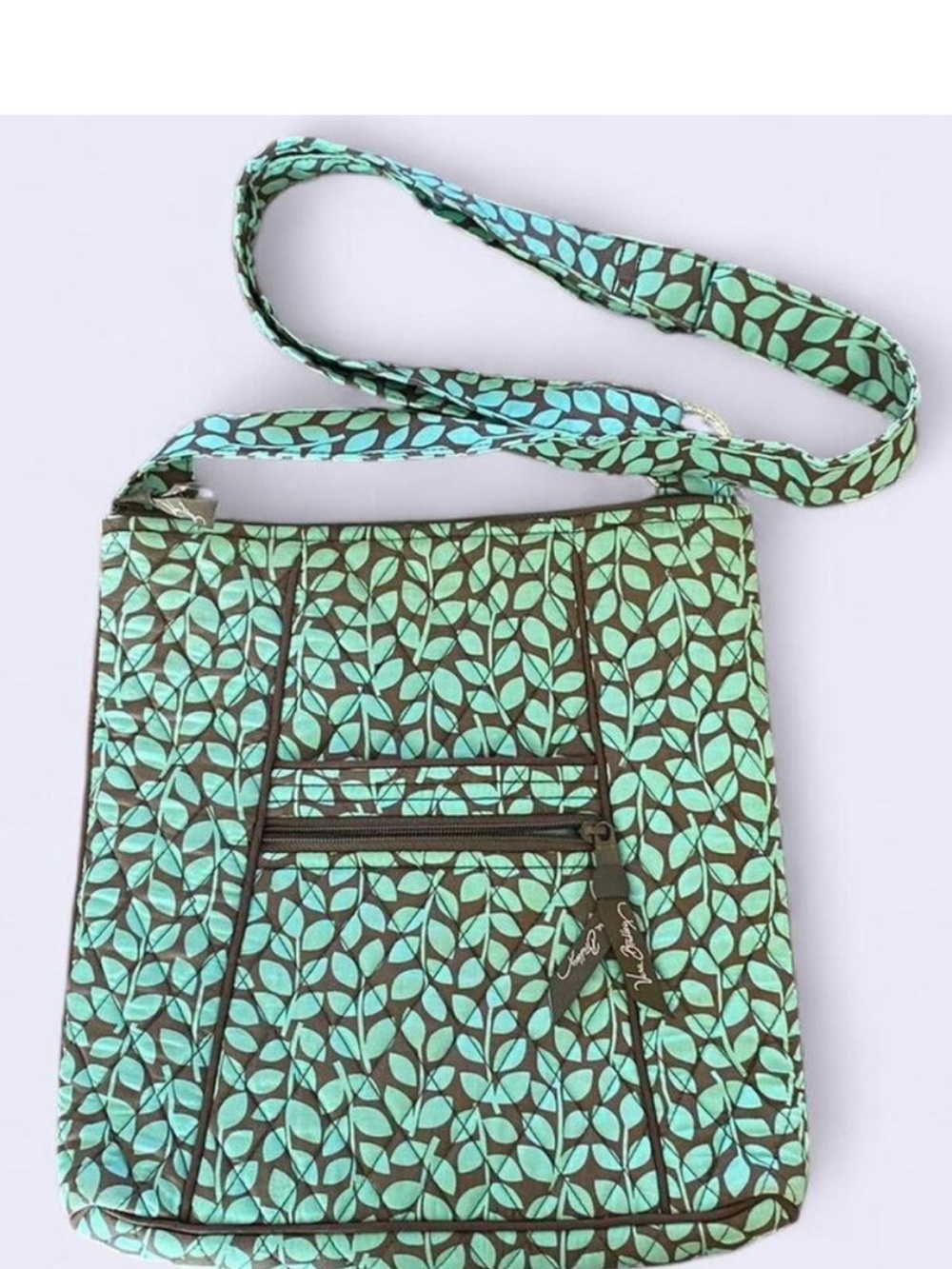 New Vera Bradley Mint Leaf Quilted Crossbody Bag